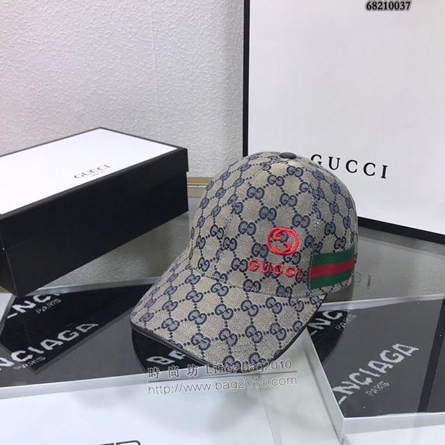 Gucci男女同款帽子 古馳GG印花鴨舌帽棒球帽  mm1032